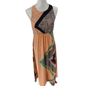 Bar III Sleeveless Abstract Pattern Midi Dress With Back Zipper, Small